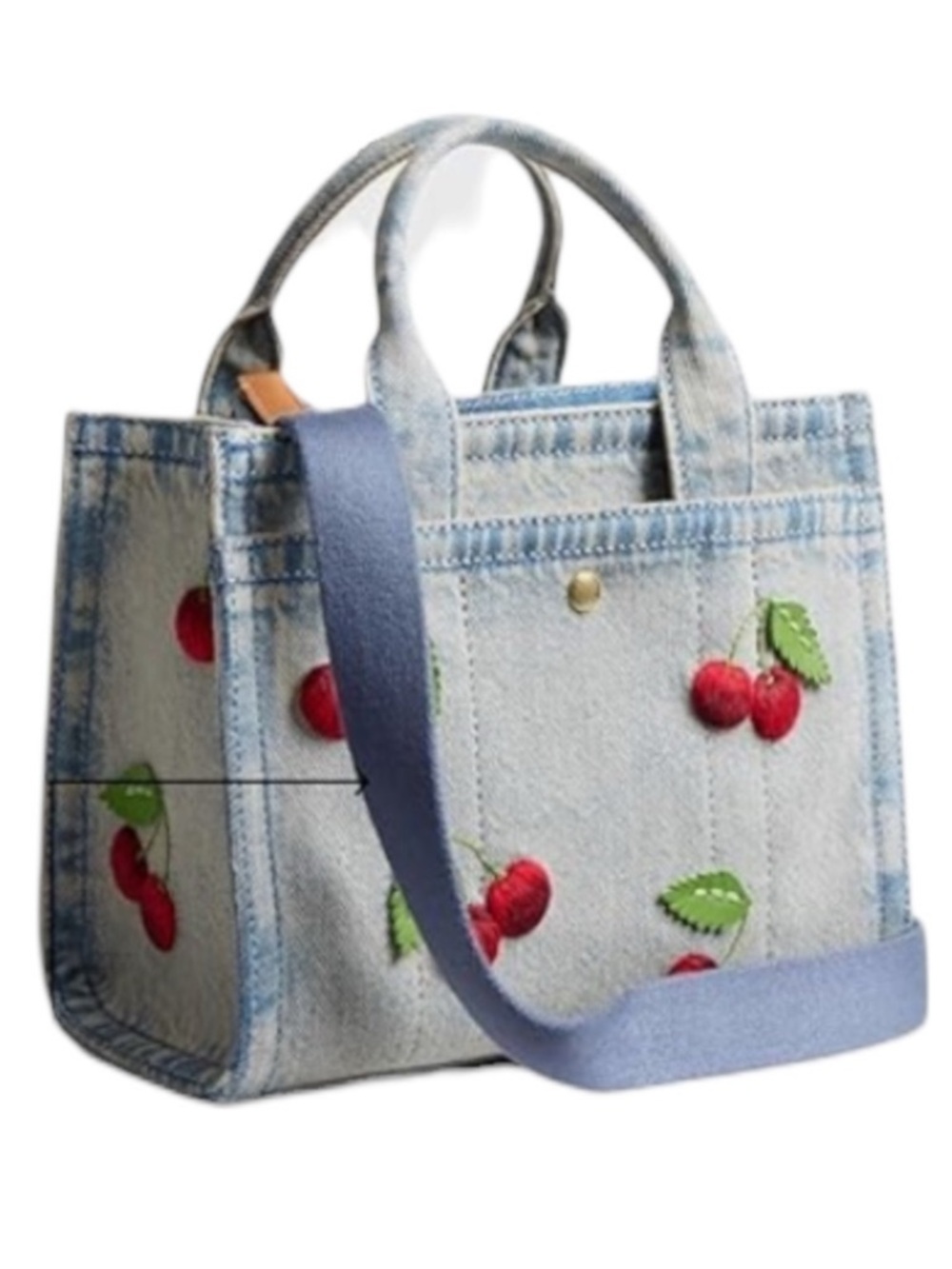 COACH BUNDLE: Coach Denim Cherry Embroidered Cargo Tote & Coach Star Crossbody - Picture 3 of 15